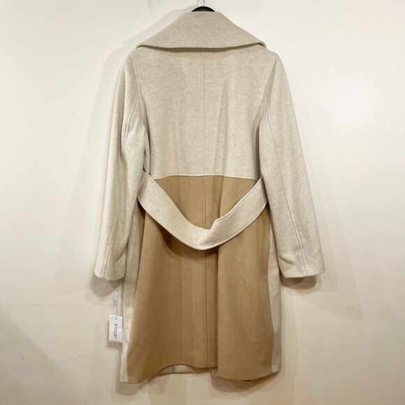 New Derek Lam 10 Crosby Colorblock Wool Blend Coat Oatmeal 10, M $525 - Picture 4 of 9